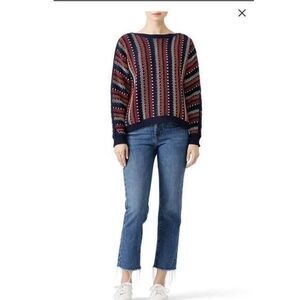 BA&SH Crew Neckline Striped Multicolor Knit Ladies Sweater
